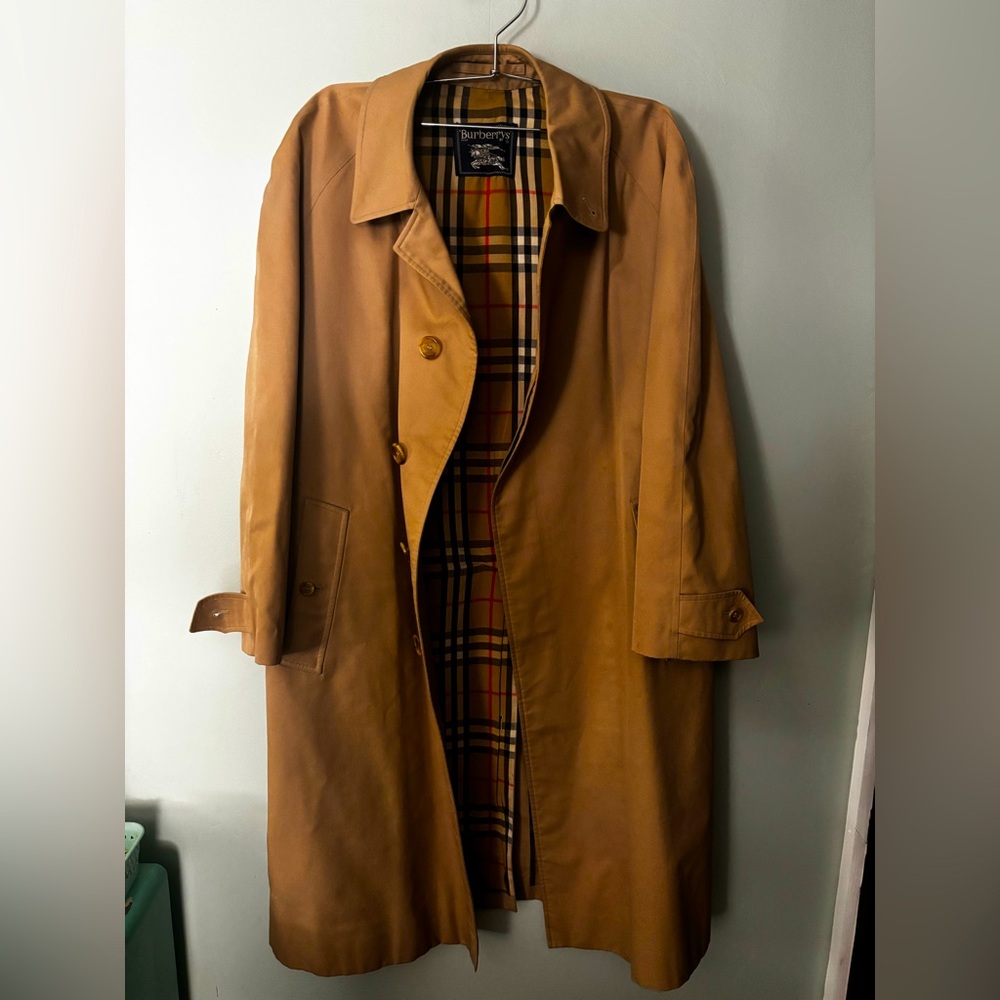 Large Burberry tan trench coat